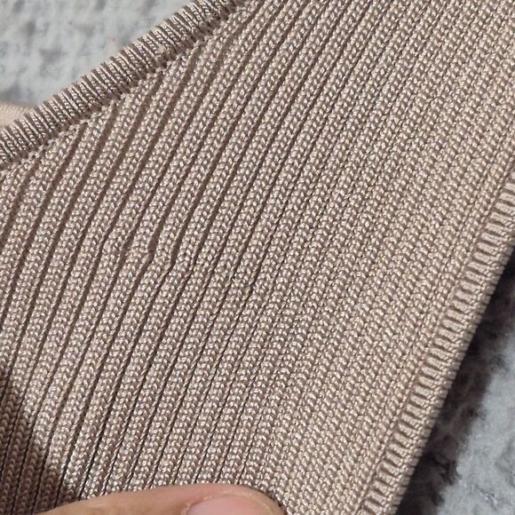 Good American Women's Angled Ribbed High Neck Bodysuit Mink001 Taupe 6 3XL - Picture 7 of 9